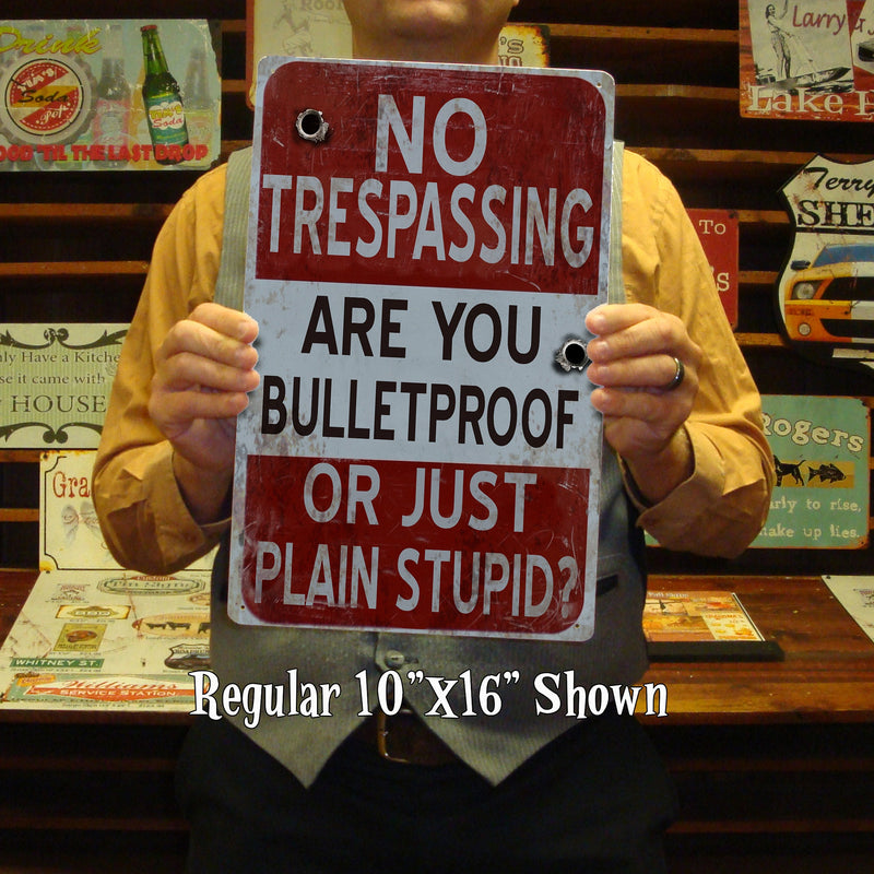 No Trespassing Sign - Vintage Metal Sign
