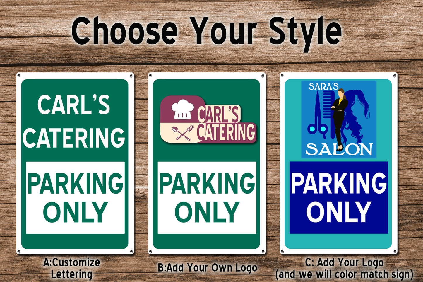 Custom Parking Only Signs - Outdoor Metal