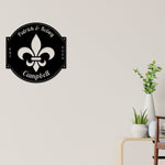 Fleur De Lis Sign, Metal Fleur De Lis, Fleur De Lis Customized Sign, Personalized Fleur De Lis, Last Name Sign, Fleur-De-Lis Circle, Decor