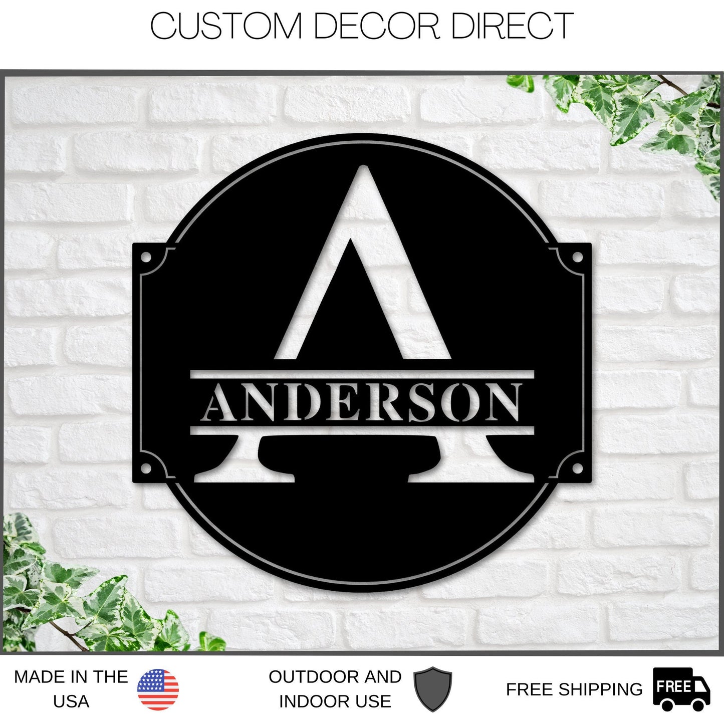 Metal Name Sign, Personalized Family Name Sign, Last Name Sign, Initial, Metal Monogram, Door Hanger, Housewarming Gift, Wedding Monogram