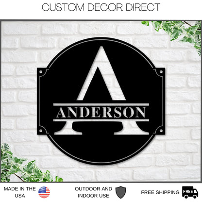 Metal Name Sign, Personalized Family Name Sign, Last Name Sign, Initial, Metal Monogram, Door Hanger, Housewarming Gift, Wedding Monogram