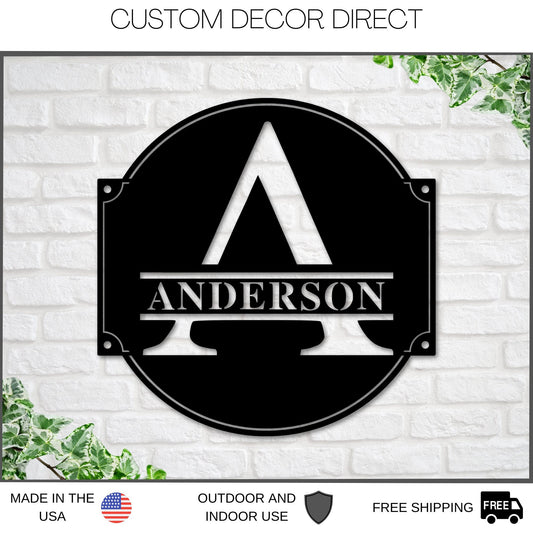 Metal Name Sign, Personalized Family Name Sign, Last Name Sign, Initial, Metal Monogram, Door Hanger, Housewarming Gift, Wedding Monogram