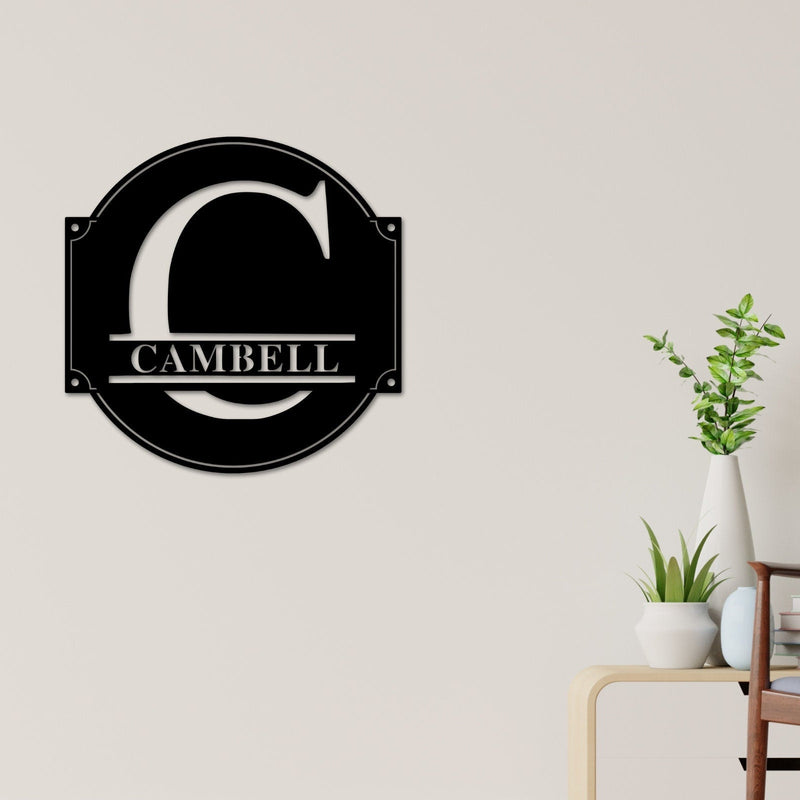 Metal Name Sign, Personalized Family Name Sign, Last Name Sign, Initial, Metal Monogram, Door Hanger, Housewarming Gift, Wedding Monogram