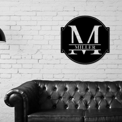 Metal Name Sign, Personalized Family Name Sign, Last Name Sign, Initial, Metal Monogram, Door Hanger, Housewarming Gift, Wedding Monogram