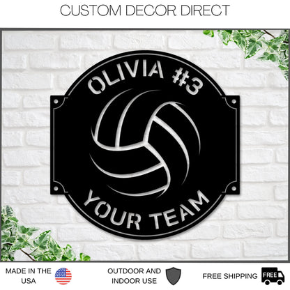 Volleyball Sign, Volleyball Gift for Girls, Personalized Volleyball Sign for Girls room, Metal Volleyball Sign, Coach Sign, Sports Decor