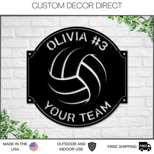 Volleyball Sign, Volleyball Gift for Girls, Personalized Volleyball Sign for Girls room, Metal Volleyball Sign, Coach Sign, Sports Decor