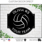 Volleyball Sign, Volleyball Gift for Girls, Personalized Volleyball Sign for Girls room, Metal Volleyball Sign, Coach Sign, Sports Decor