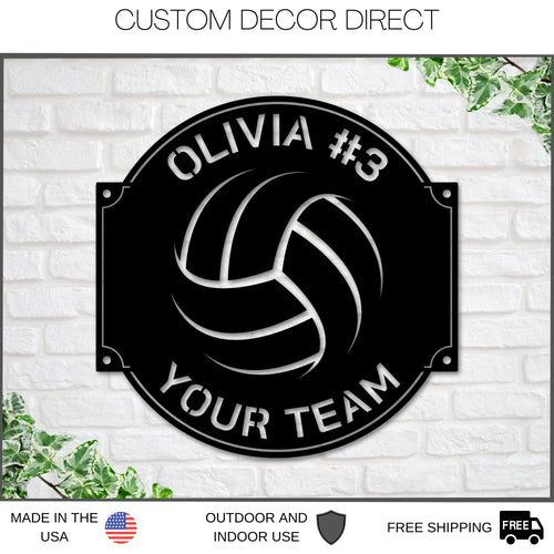 Volleyball Sign, Volleyball Gift for Girls, Personalized Volleyball Sign for Girls room, Metal Volleyball Sign, Coach Sign, Sports Decor