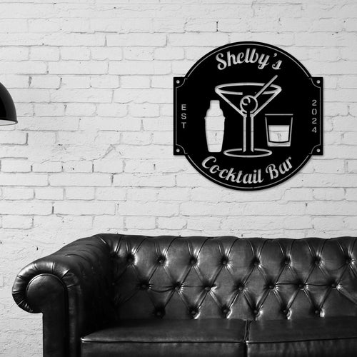 Personalized Bar Sign, Cocktail Bar, Bar Signs, Personalized Signs, Bar Decor, Man Cave, Custom Gift, Father's Day Gift, Custom Bar Sign