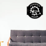 Construction Kids Room Sign, Nursery Sign, Excavator Sign, Metal Boys Room Sign, Custom Baby Sign, Kids Name Sign, Nursery Decor, Excavator