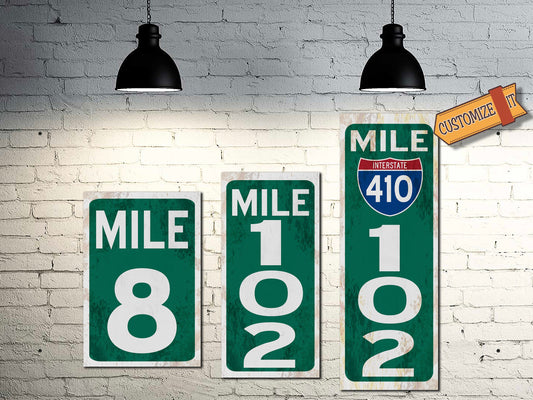 Highway Marker Signs - Mile Marker Metal Signs - Custom Made