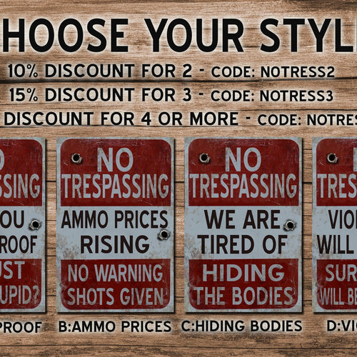 No Trespassing Sign - Vintage Metal Sign