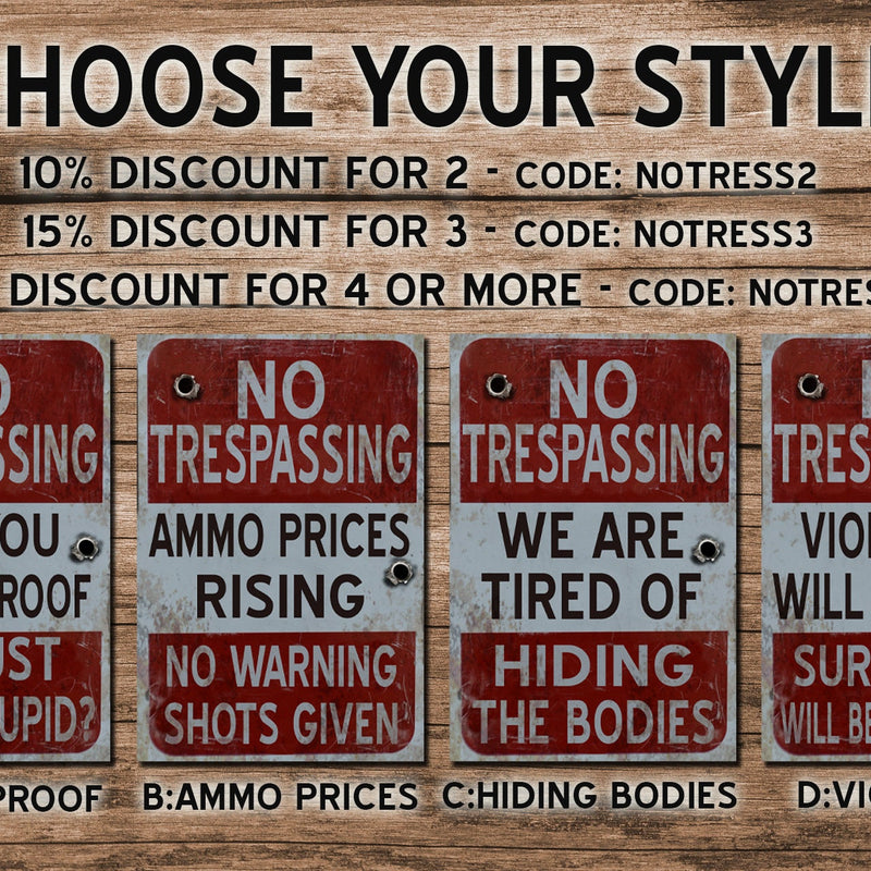 No Trespassing Sign - Vintage Metal Sign