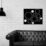 Abstract Metal Wall Art, Hexagon Wall Art, Bee Hive Honey Comb Art, Metal Wall Art, Home Decor, Minimalist Line Art, Home Office