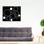 Abstract Metal Wall Art, Hexagon Wall Art, Bee Hive Honey Comb Art, Metal Wall Art, Home Decor, Minimalist Line Art, Home Office