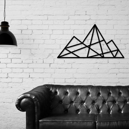 Geometric Mountain Wall Art Metal, Geometric Mountains Wall Decor, Mountain Range, Forest Wall Art, Living Room Wall art, Modern Art, Simple