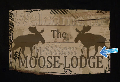 Custom, Personalized Moose Lodge Sign, Rustic Barn Wood, Vintage Barnwood Sign Customized for you.