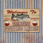 Custom, Personalized Fishing Lodge Barn Wood Sign