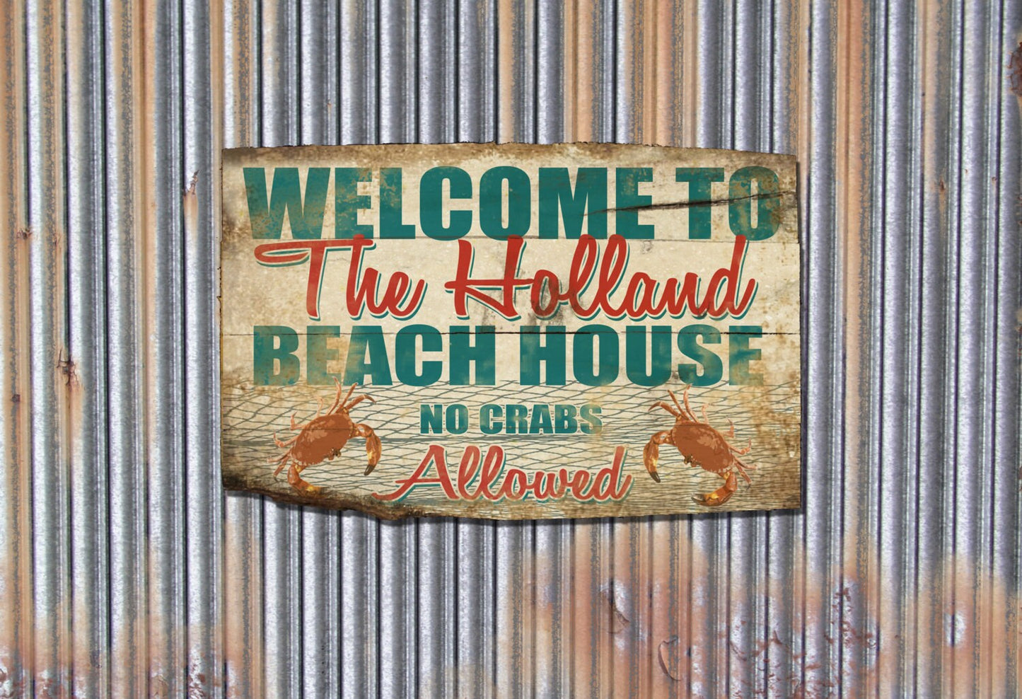 Custom Personalized Beach House Sign, Rustic Barn Wood