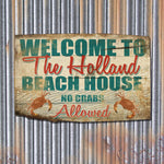Custom Personalized Beach House Sign, Rustic Barn Wood