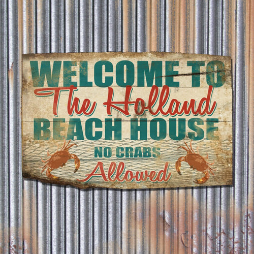 Custom Personalized Beach House Sign, Rustic Barn Wood