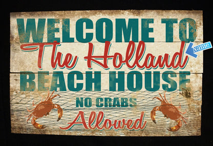 Custom Personalized Beach House Sign, Rustic Barn Wood