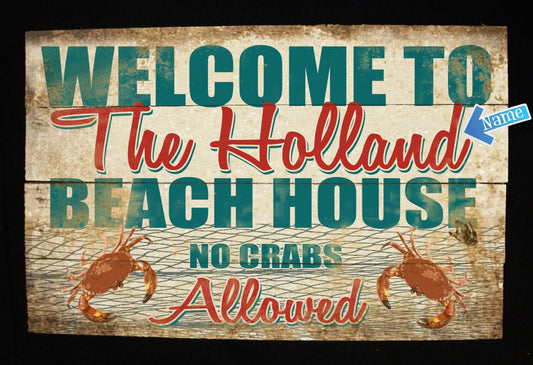 Custom Personalized Beach House Sign, Rustic Barn Wood