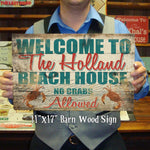 Custom Personalized Beach House Sign, Rustic Barn Wood