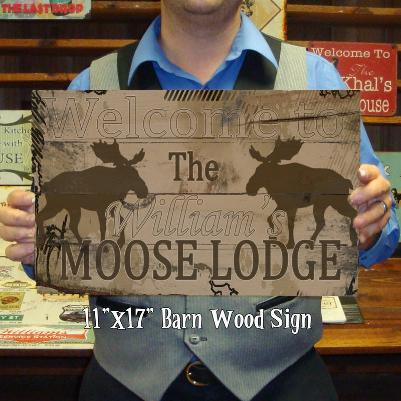Custom, Personalized Moose Lodge Sign, Rustic Barn Wood, Vintage Barnwood Sign Customized for you.