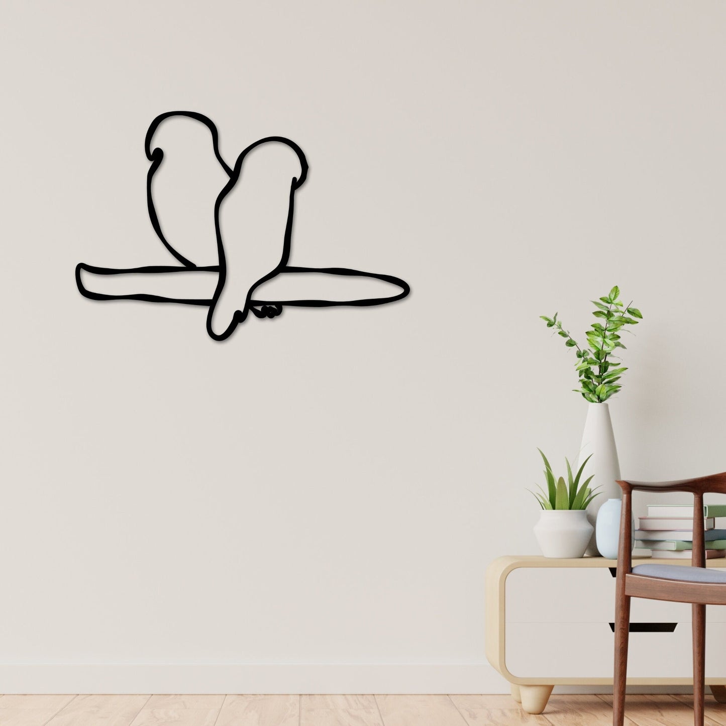 Bird Metal Wall Art, Bird Line Art, Animal Line Metal Art, Modern Metal Art, Metal Wall Art, Farmhouse Decor, One Line Art, 2 Birds