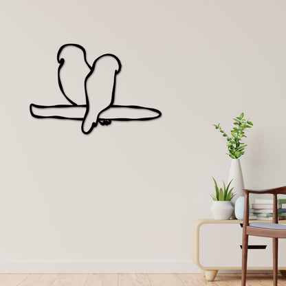 Bird Metal Wall Art, Bird Line Art, Animal Line Metal Art, Modern Metal Art, Metal Wall Art, Farmhouse Decor, One Line Art, 2 Birds