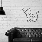 Cat Metal Wall Art, Cat Line Art, Animal Line Metal Art, Modern Metal Art, Metal Wall Art, Farmhouse Decor, One Line Art