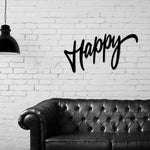 Happy Wall art, Word Wall art, Metal Words, Words Decor, Happy, Happy Decor,
