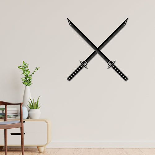 Samurai Sword Wall Art, Sword Metal Decor, Metal Wall Art, Samurai Decor, Gift for Boyfriend, Wall Decor Ideas, Samurai Sword Art, Japanese