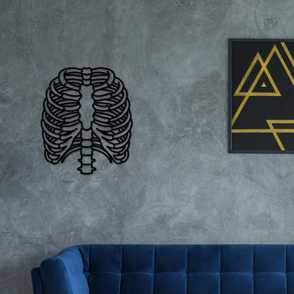 Skeleton Metal Wall Art, Bones Wall Art, Skull Wall Decor, Skeleton Line Art, Wall Decor, Minimalist Housewarming Gift, Above Bed Decor