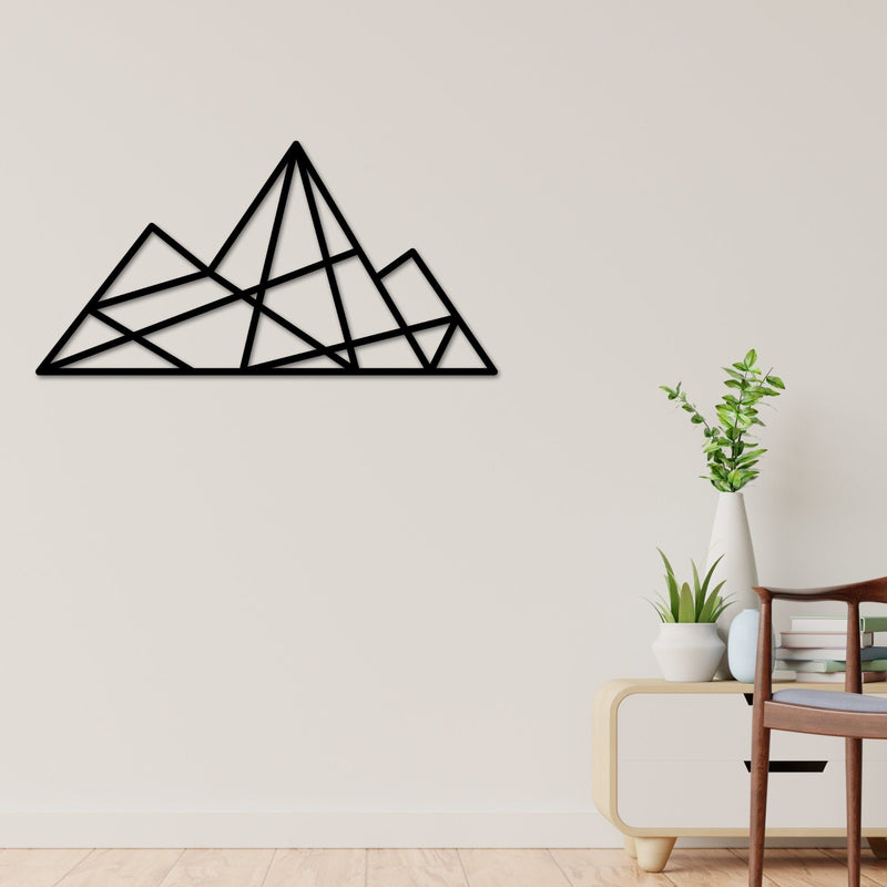 Geometric Mountain Wall Art Metal, Geometric Mountains Wall Decor, Mountain Range, Forest Wall Art, Living Room Wall art, Modern Art, Simple