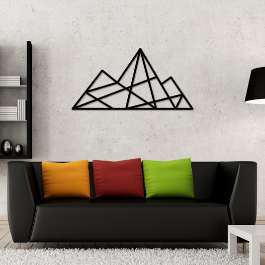 Geometric Mountain Wall Art Metal, Geometric Mountains Wall Decor, Mountain Range, Forest Wall Art, Living Room Wall art, Modern Art, Simple
