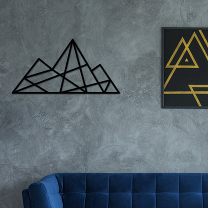 Geometric Mountain Wall Art Metal, Geometric Mountains Wall Decor, Mountain Range, Forest Wall Art, Living Room Wall art, Modern Art, Simple