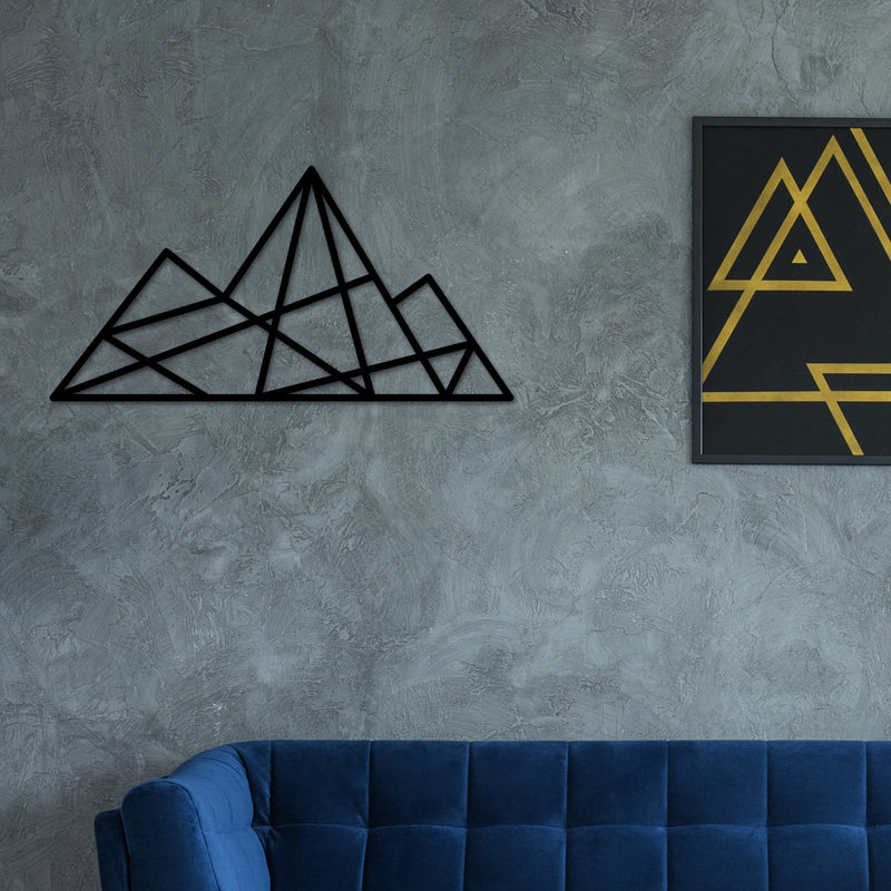 Geometric Mountain Wall Art Metal, Geometric Mountains Wall Decor, Mountain Range, Forest Wall Art, Living Room Wall art, Modern Art, Simple
