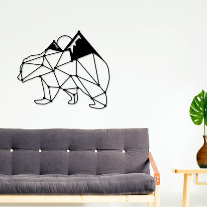Geometric Bear Mountain Wall Art Metal, Geometric Wall Decor, Bear Mountain Range, Forest Wall Art, Living Room Wall art, Modern Art, Simple