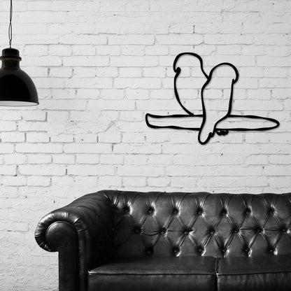 Bird Metal Wall Art, Bird Line Art, Animal Line Metal Art, Modern Metal Art, Metal Wall Art, Farmhouse Decor, One Line Art, 2 Birds