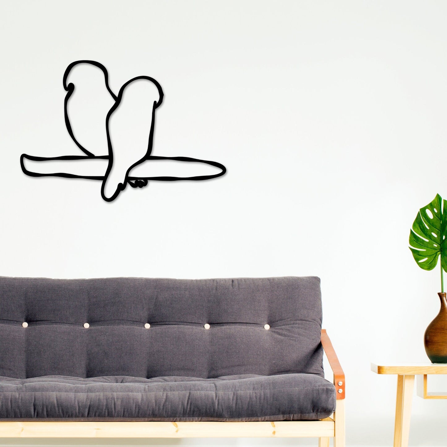 Bird Metal Wall Art, Bird Line Art, Animal Line Metal Art, Modern Metal Art, Metal Wall Art, Farmhouse Decor, One Line Art, 2 Birds