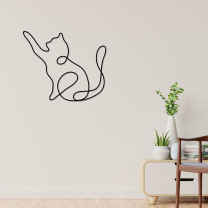 Cat Metal Wall Art, Cat Line Art, Animal Line Metal Art, Modern Metal Art, Metal Wall Art, Farmhouse Decor, One Line Art