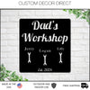 Pop Pop's Workshop Metal Sign, Dads Workshop, Grandpas Workshop Sign, Crescent Wrench, Gifts For Him, Custom Workshop Sign, Gift for Dad