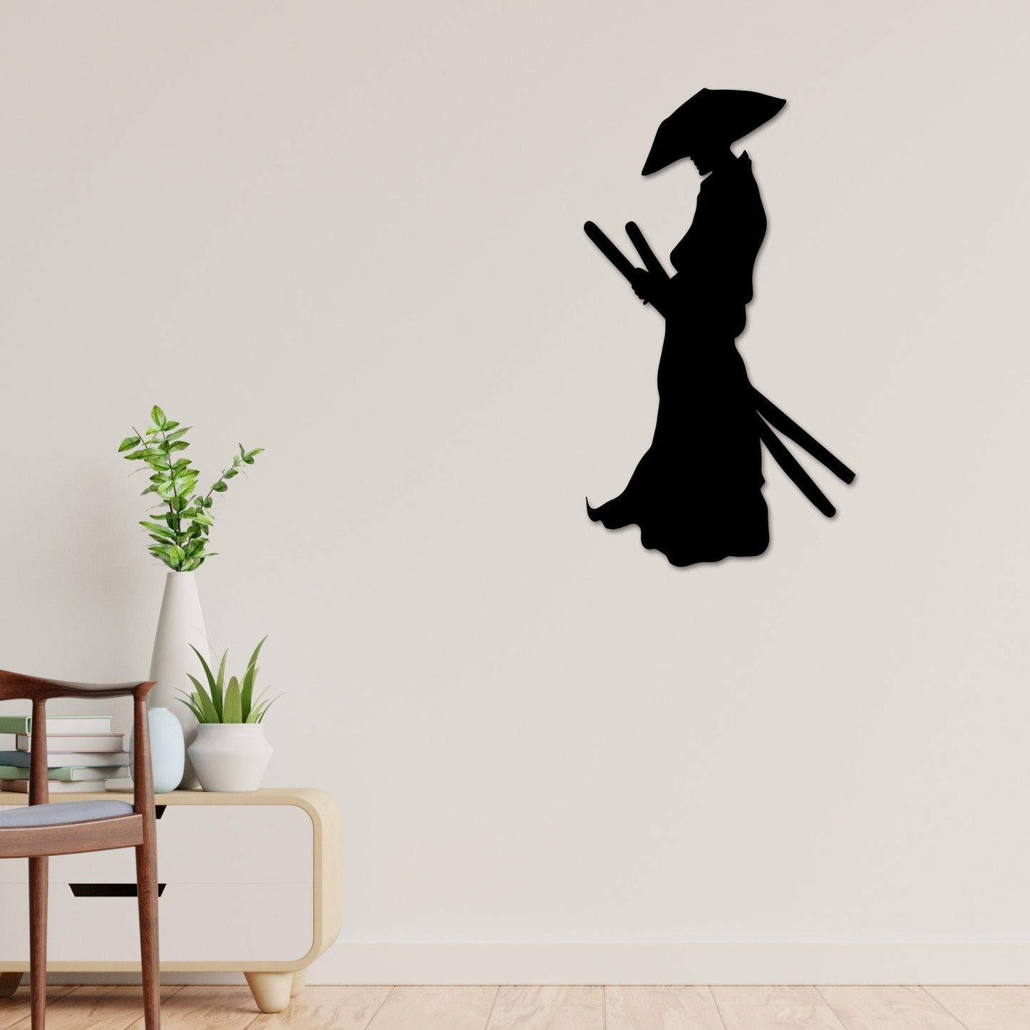 Samurai Metal Wall Art, Samurai Warrior Metal Decor, Metal Wall Art, Samurai Decor, Gift for Boyfriend, Wall Decor Ideas, Samurai Sword Art