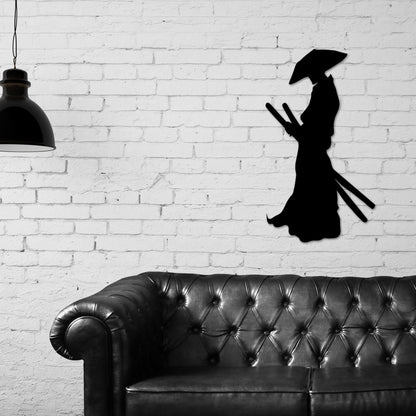 Samurai Metal Wall Art, Samurai Warrior Metal Decor, Metal Wall Art, Samurai Decor, Gift for Boyfriend, Wall Decor Ideas, Samurai Sword Art