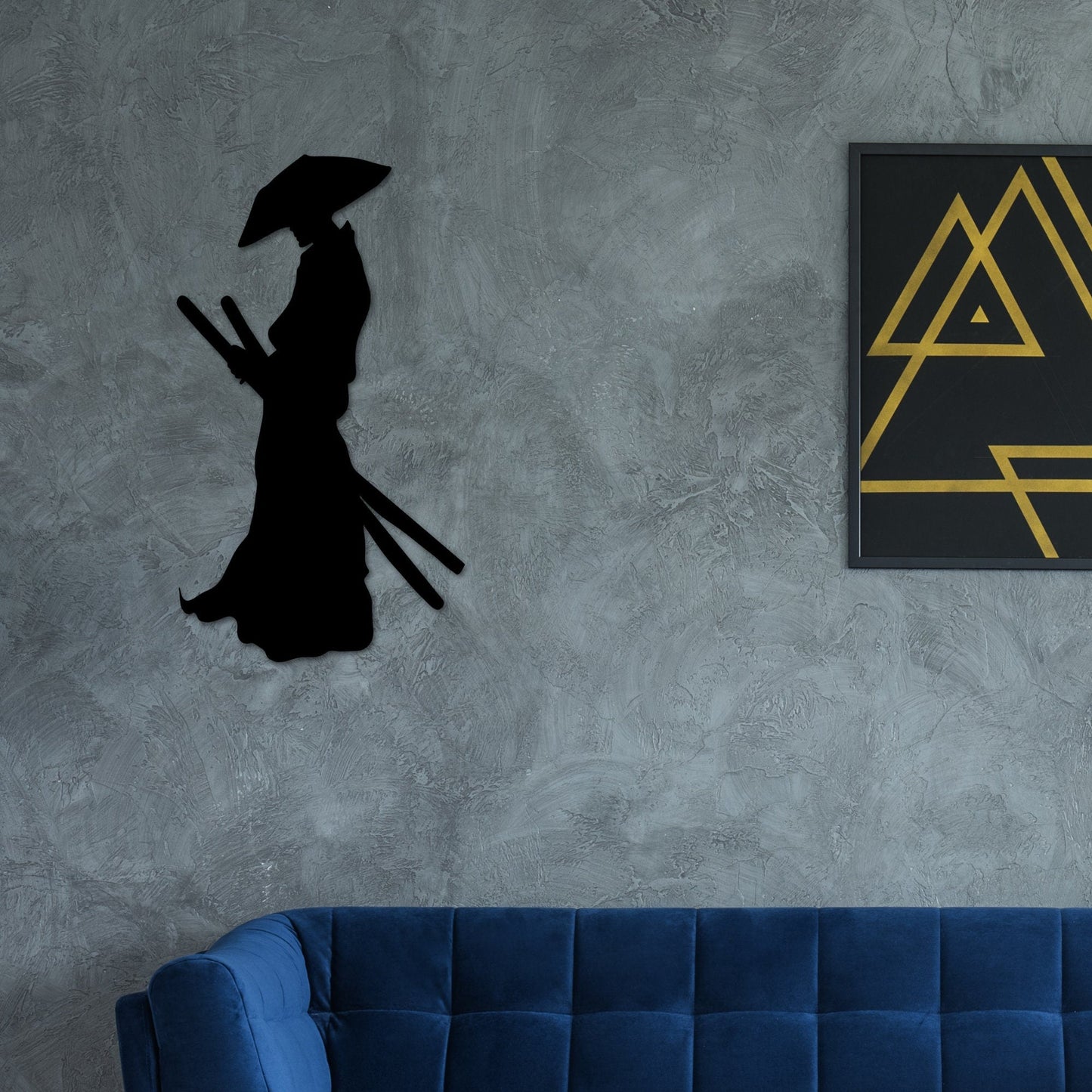 Samurai Metal Wall Art, Samurai Warrior Metal Decor, Metal Wall Art, Samurai Decor, Gift for Boyfriend, Wall Decor Ideas, Samurai Sword Art
