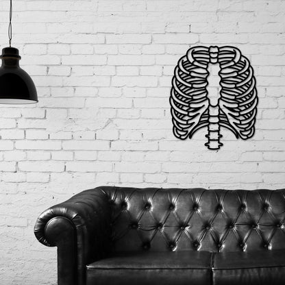 Skeleton Metal Wall Art, Bones Wall Art, Skull Wall Decor, Skeleton Line Art, Wall Decor, Minimalist Housewarming Gift, Above Bed Decor