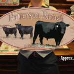 Custom Tin Cattle Farm Country Sign - Large Oval