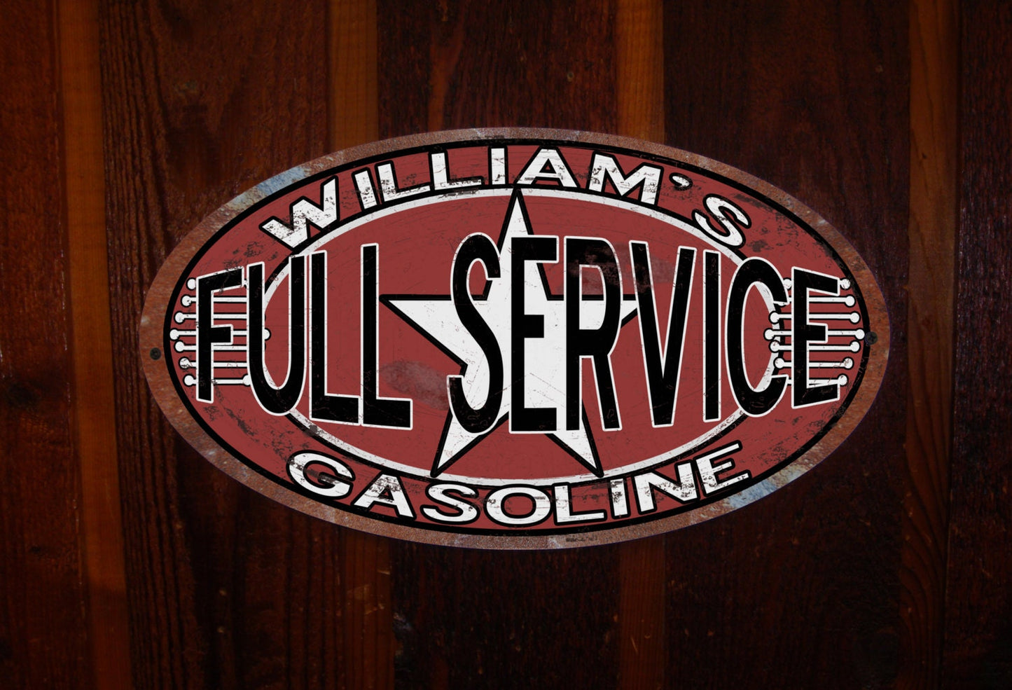 Personalized, Custom, Vintage Tin Gas & Oil Sign